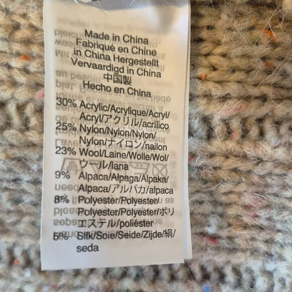 Madewell Wool, Alpaca, Silk Blend Cable Knit Open Cardigan Oversized XXS - Picture 8 of 10